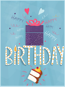 Happy Birthday Gift Box Card