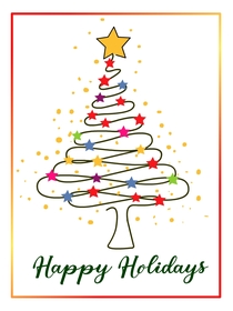 Happy Holidays Christmas Tree Card