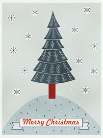 Merry Christmas Tree Snow Globe Card