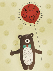 Bear With Balloon Cheer Up Card