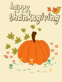 Happy Thanksgiving Pumpkin Card