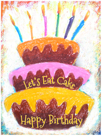 Colorful Birthday Cake Greeting Card