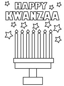 Happy Kwanzaa Kinara Coloring Card