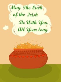 Irish Luck Pot of Gold St. Patrick's Day Card