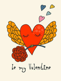 Winged Heart Valentine Card