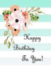 Pastel Floral Birthday Greeting