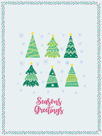Festive Christmas Trees Holiday Card