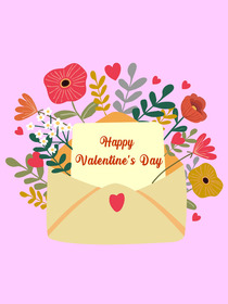 Happy Valentine's Day Floral Card