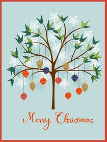 Merry Christmas Ornament Tree Card