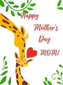 Happy Mother's Day Giraffe Card