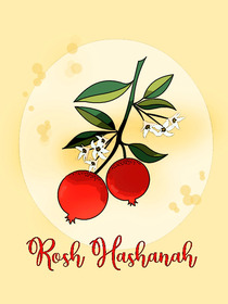 Rosh Hashanah Pomegranate Greeting Card