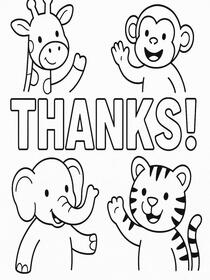 Animals Thank You Card