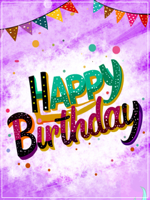 Colorful Happy Birthday Greeting Card