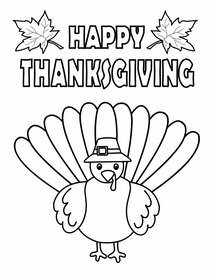 Happy Thanksgiving Turkey Coloring Card