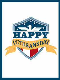 Happy Veterans Day Shield Card