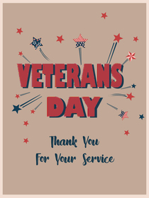 Veterans Day Thank You Greeting Card