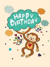 Happy Birthday Monkey Celebration