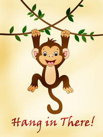 Hang in There Monkey Encouragement Card