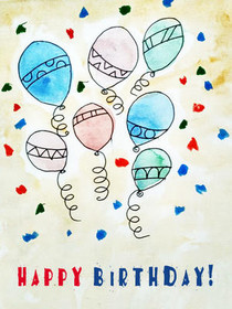 Colorful Balloons Birthday Card