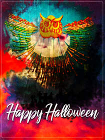 Happy Halloween Owl Greeting Card