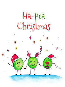 Ha-Pea Christmas Greeting Card