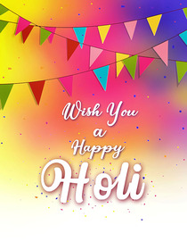 Wish You a Happy Holi Greeting Card