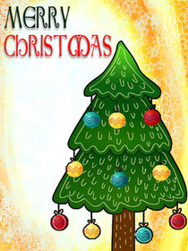 Classic Green Christmas Tree Greeting Card