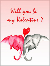 Elephant Valentine's Day Card