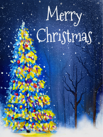 Merry Christmas Winter Tree Card