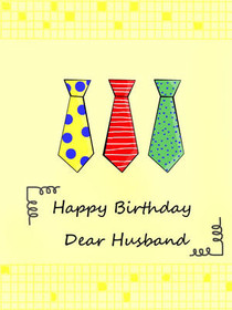 Happy Birthday Dear Husband Ties Card