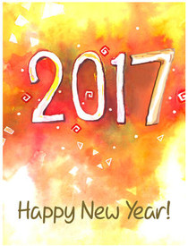 2017 Happy New Year Greeting Card