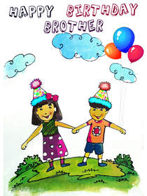 Happy Birthday Brother Kids Card