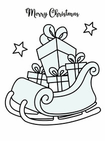 Merry Christmas Sleigh with Gifts