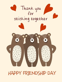 Thank You for Sticking Together Friendship Card