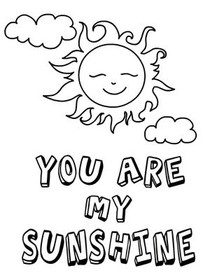 You Are My Sunshine Coloring Card