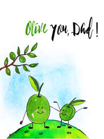 Olive You Dad Father's Day Card