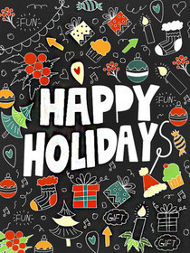 Happy Holiday Chalkboard Greeting Card