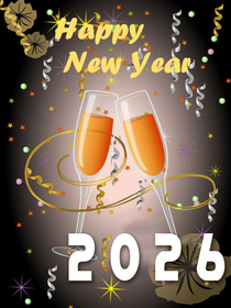 Happy New Year 2026 Champagne Toast