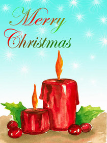 Merry Christmas Candles Greeting Card