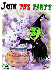 Witch's Halloween Party Invitation