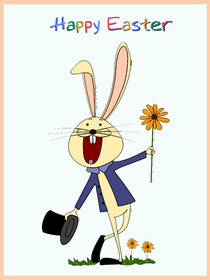 Happy Easter Bunny Greeting Card
