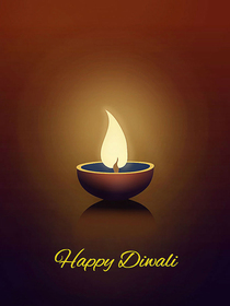Happy Diwali Oil Lamp Greeting Card