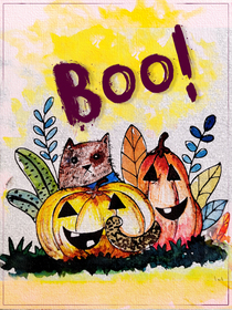 Halloween Boo Greeting Card