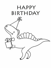 Dinosaur Party Birthday Greeting Card