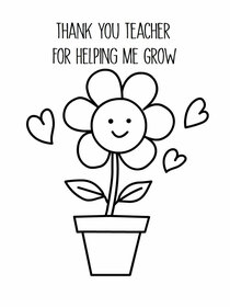 Thank You Teacher Growth Flower Card