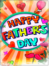 Happy Father's Day Colorful Greeting Card