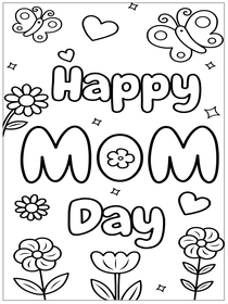 Happy Mom Day Coloring Card