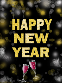Happy New Year Champagne Toast