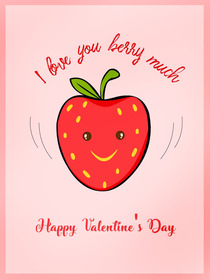 Love You Berry Much Valentine's Day Card