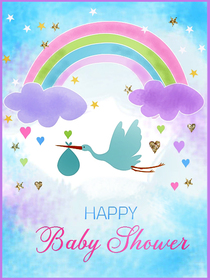 Rainbow Baby Shower Greeting Card